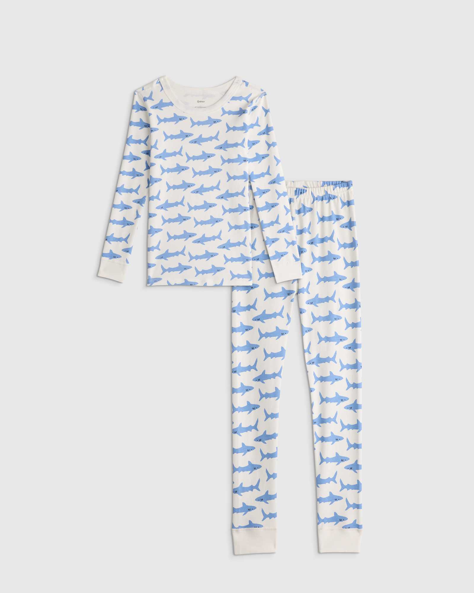 Sleepy Sharks 100% Organic Cotton Long Sleeve and Pant Pajama Set