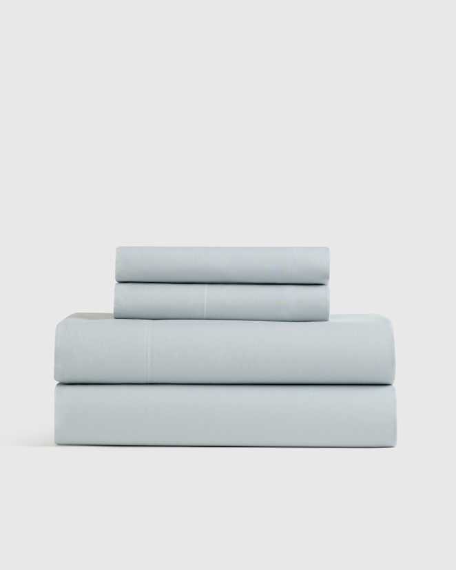 Sky Blue Ensemble de draps en percale biologique lisse