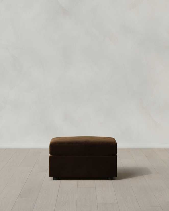 Java Brennan Ottoman in Performance Velvet