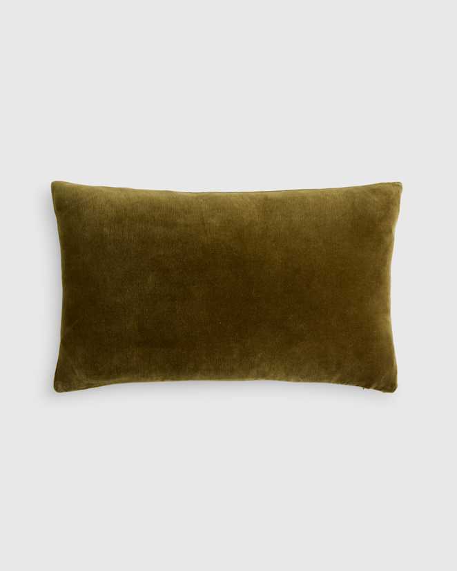 Olive Classic Cotton Velvet Pillow Cover