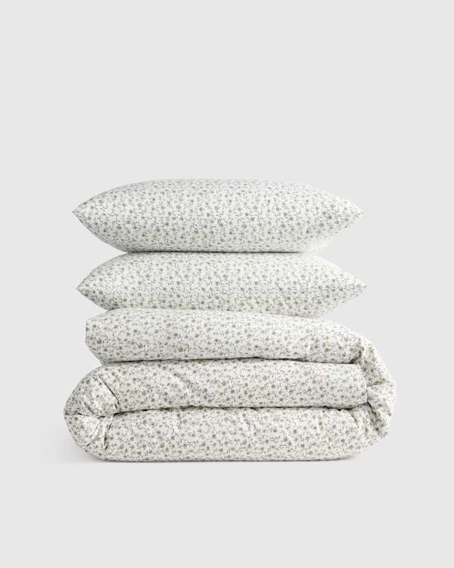 Green Florette Classic Organic Percale Duvet Cover Set