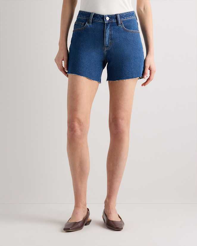 Obsidian Blue Fray Bella Stretch Vintage Shorts