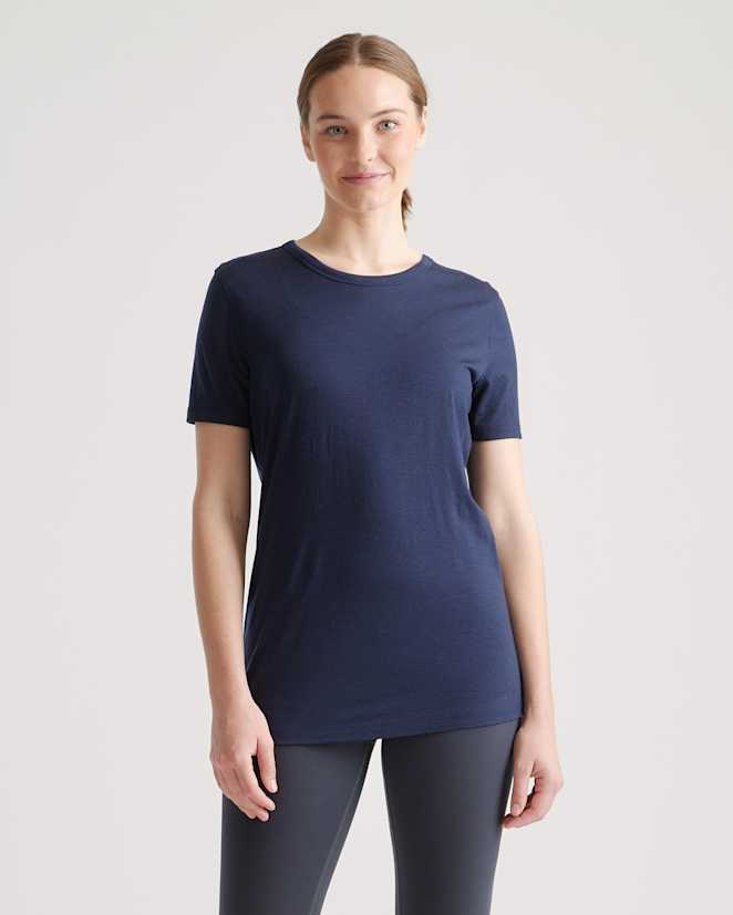 Navy 100% Merino Wool All-Season Base Layer Tee