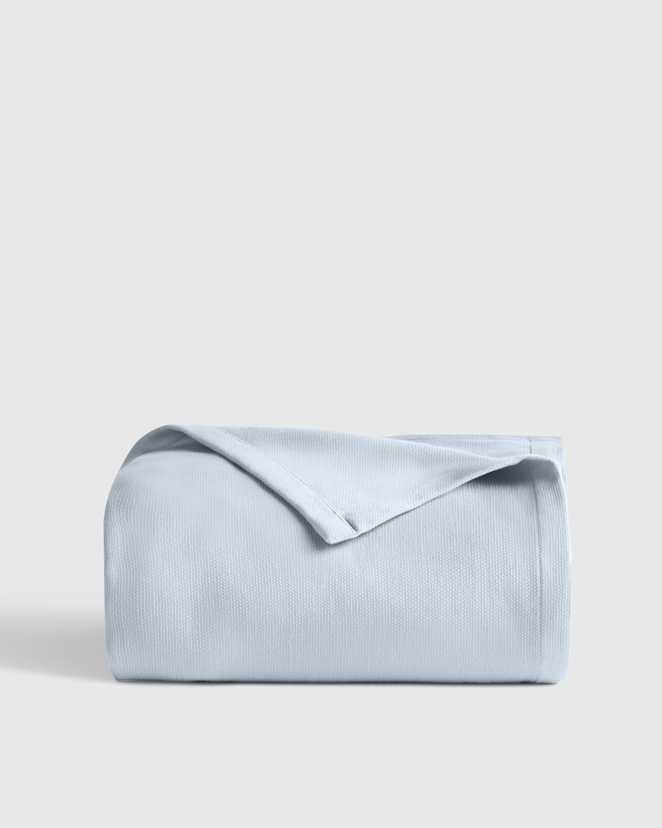 Light Blue Couverture de lit de luxe en coton biologique