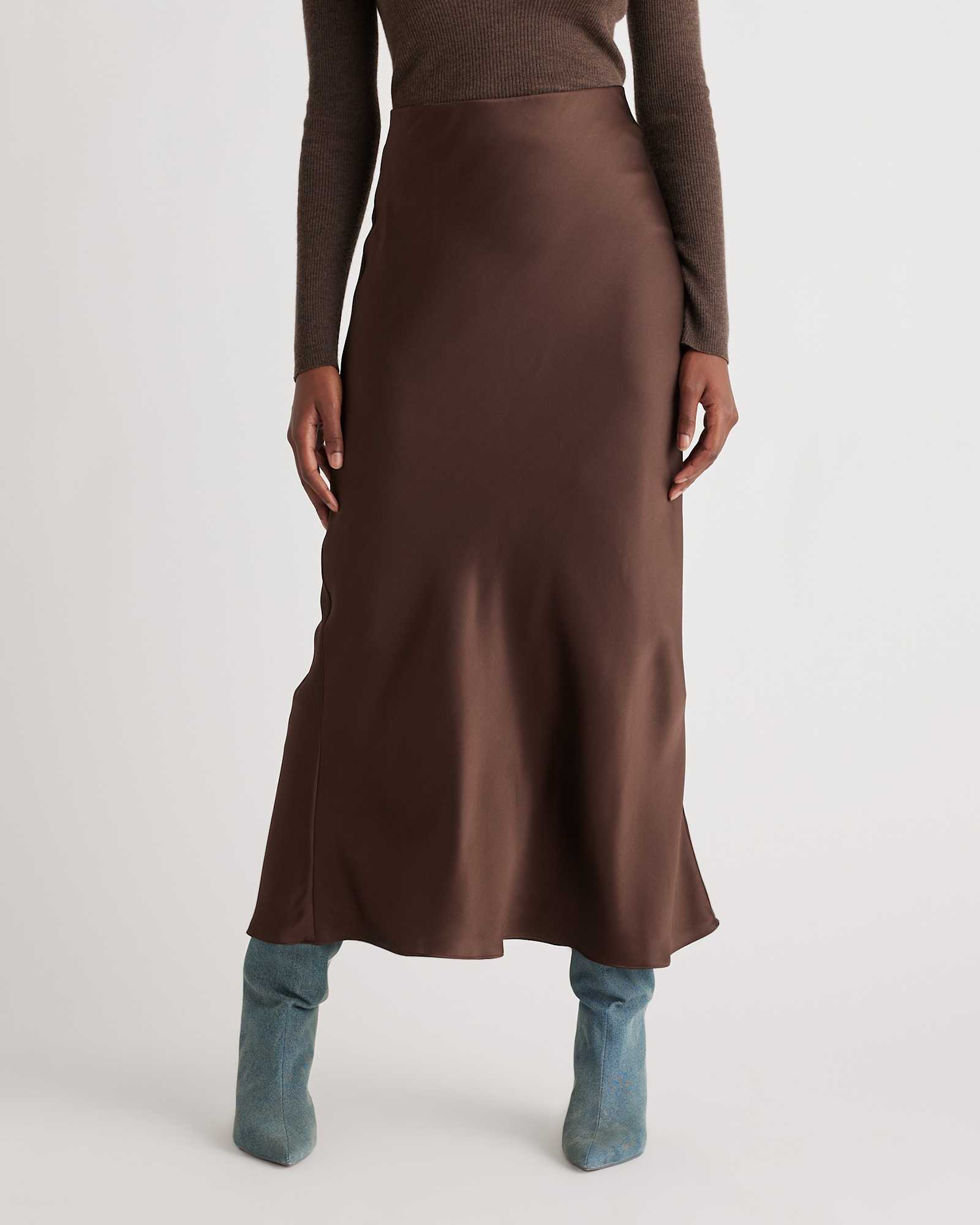 Hot Fudge 100% Washable Silk Maxi Skirt