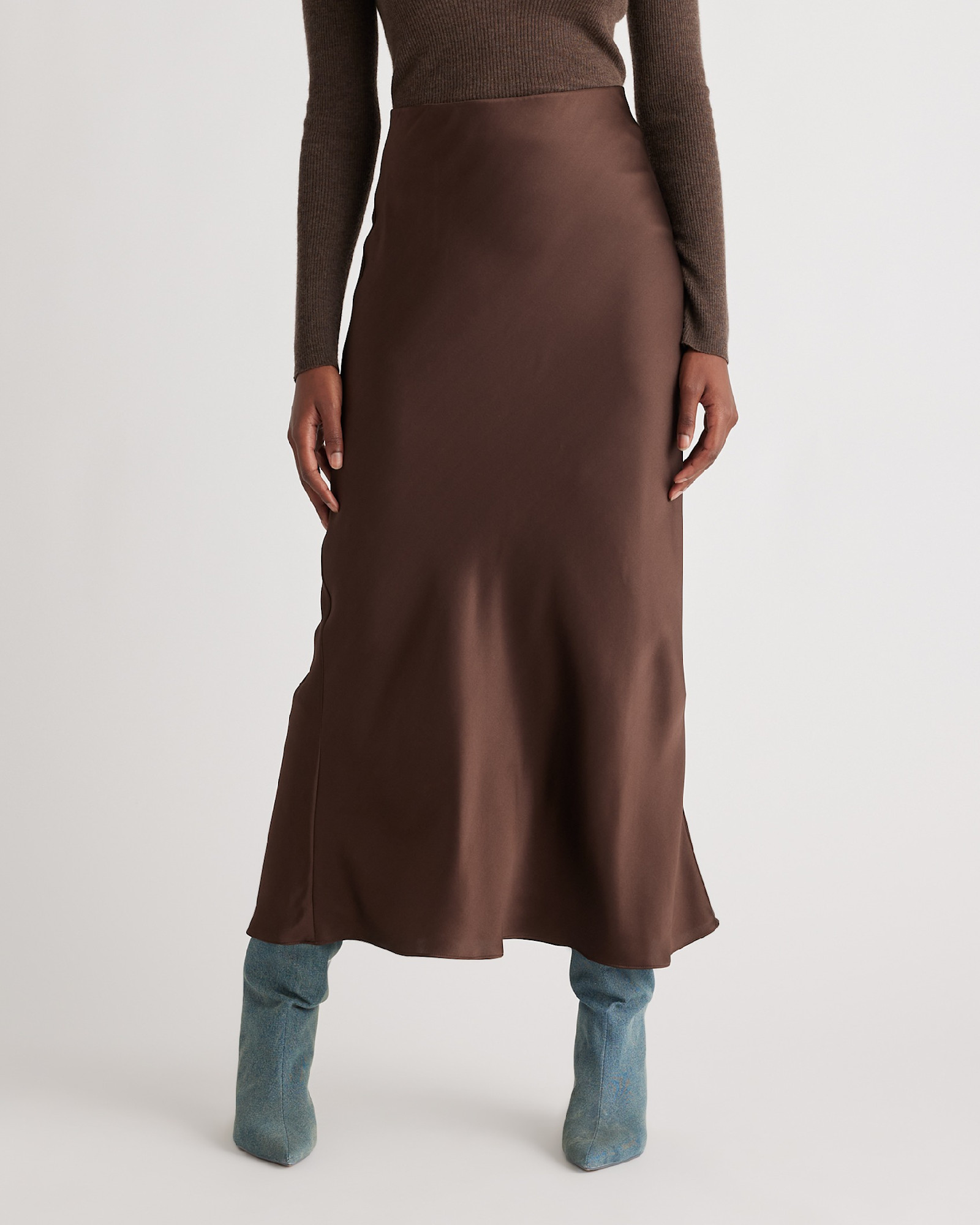 Hot Fudge 100% Washable Silk Maxi Skirt