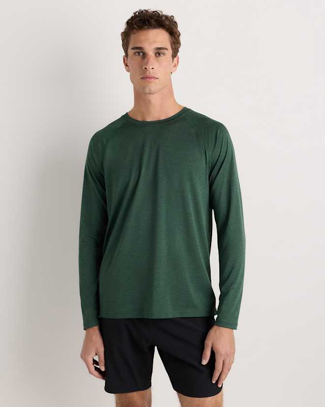 Heather Olive Mesh Performance Training Long Sleeve Tee