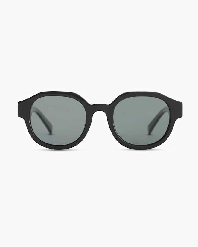 Black with Grey lens Reagan Polarized Acetate Sunglasses