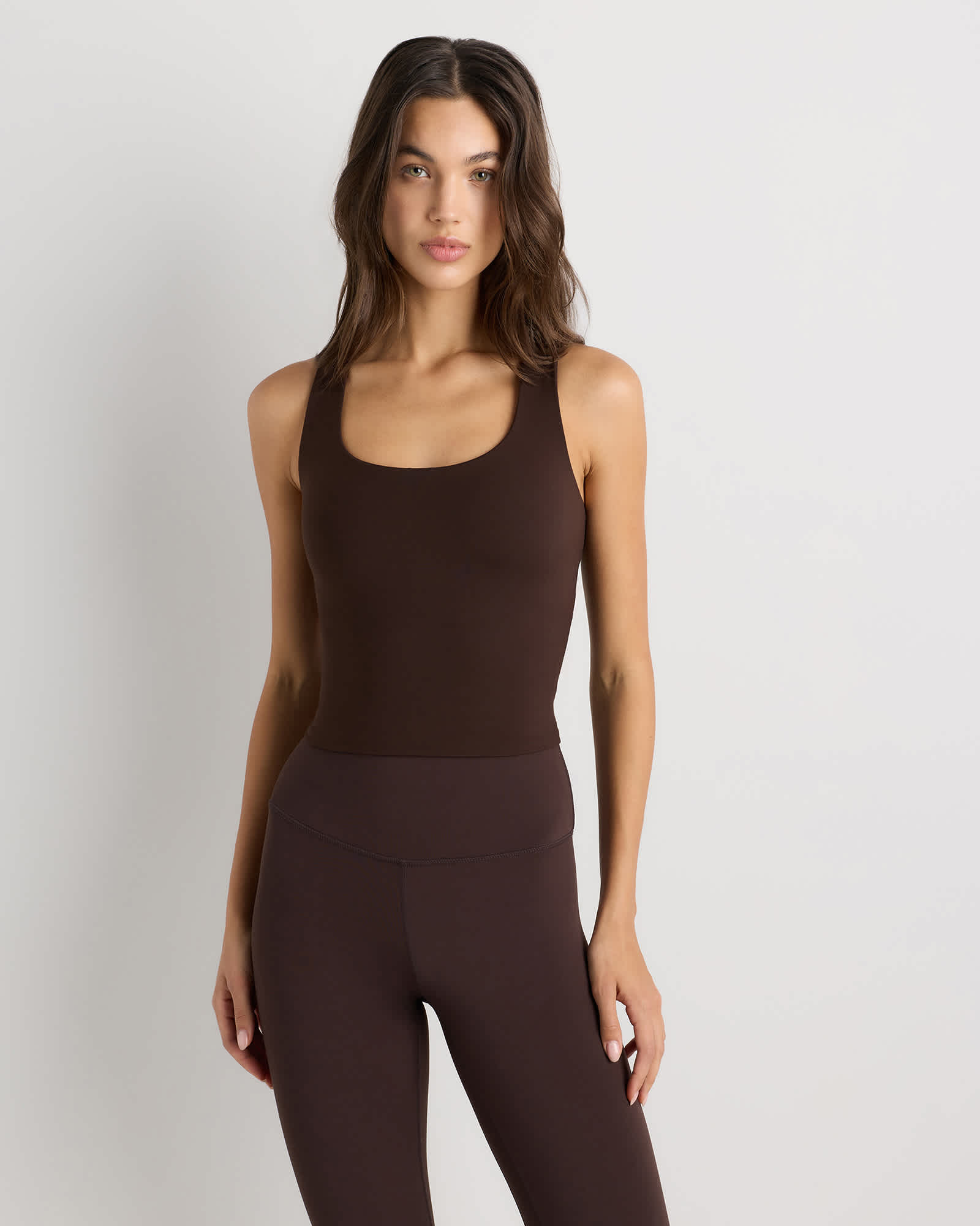 Espresso Power-Up Scoop Neck Bra Tank