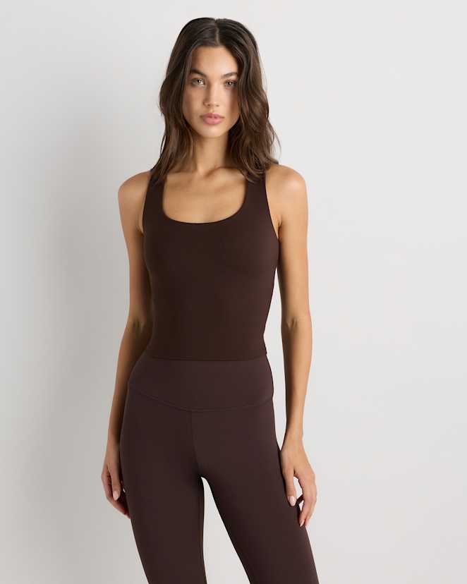 Espresso Power-Up Scoop Neck Bra Tank