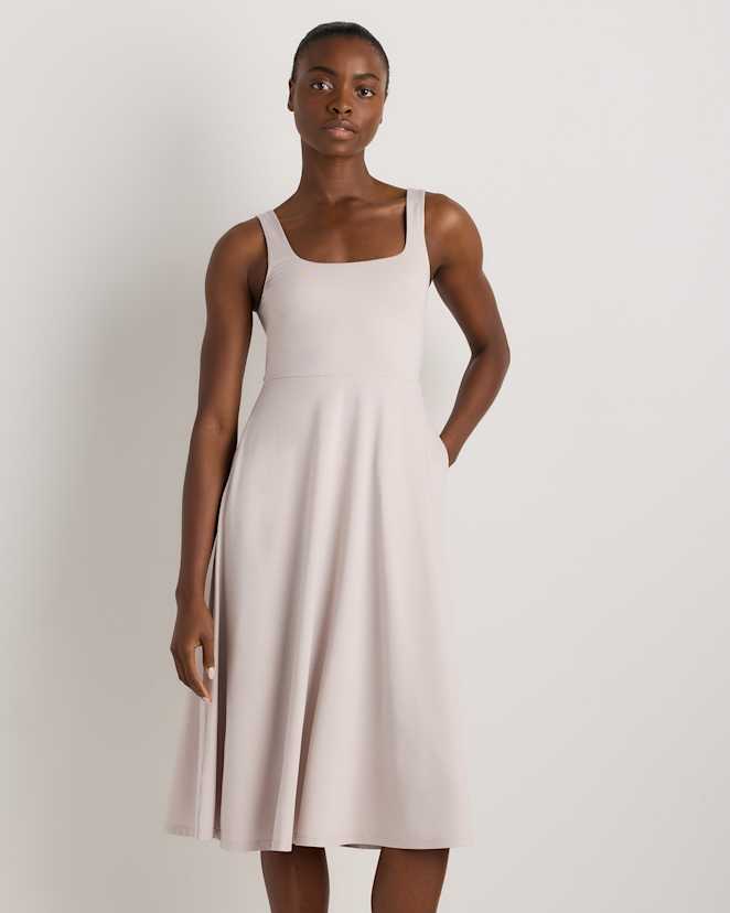 Heather Granite Grey Flowknit Breeze Fit & Flare Dress