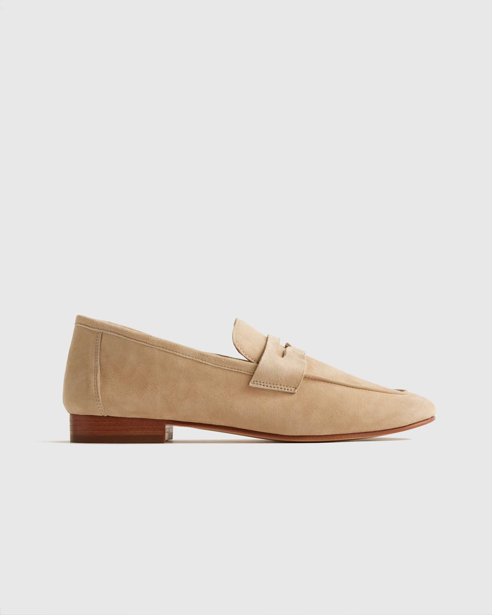 Almond Italian Suede Penny Loafer