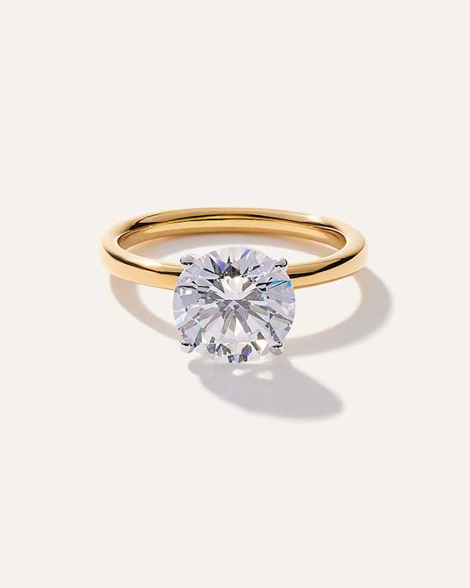 Yellow Gold Lab Grown Diamond Round Comfort Fit Engagement Ring