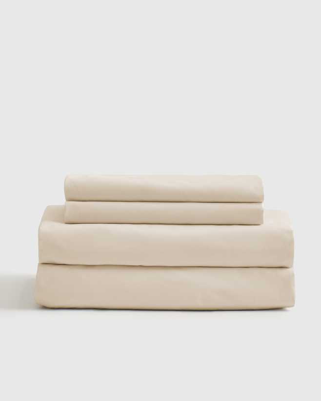 Ivory Classic Organic Percale Sheet Set