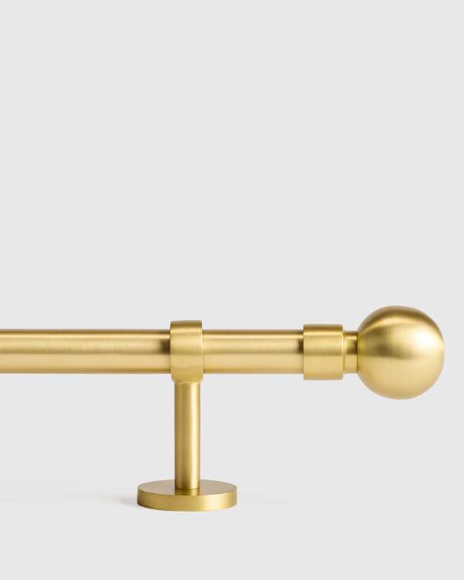 Brass Solid Brass Curtain Rod Set with Ball Finial