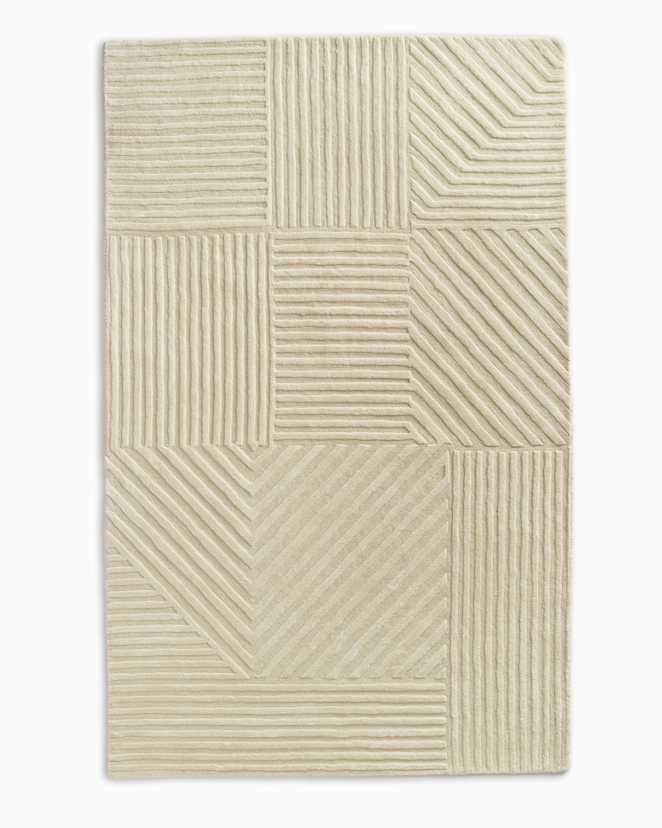 Ivory Flint Wool Textured Rug