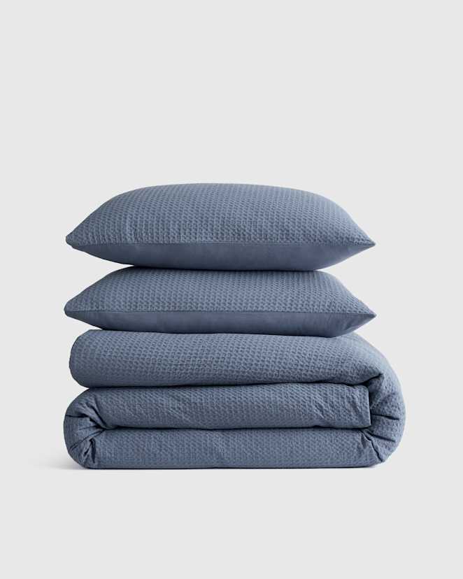 Mineral Organic Luxe Honeycomb Duvet Cover Set