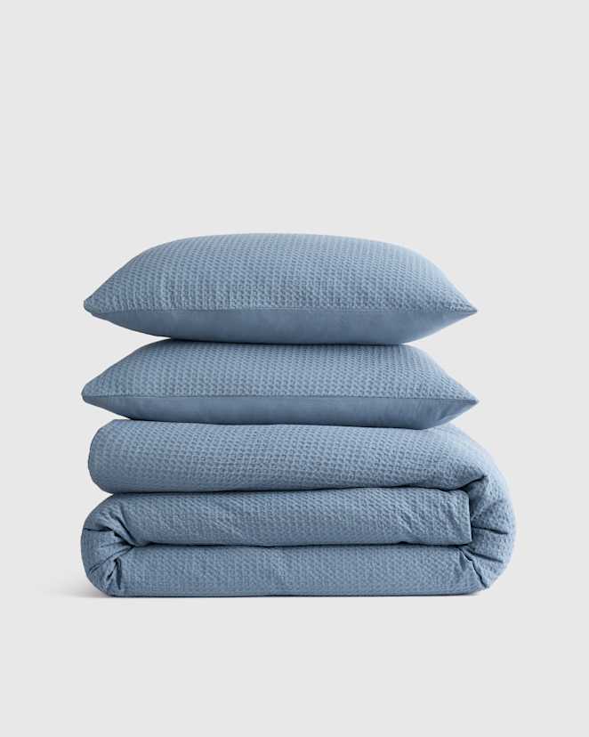 Mineral Organic Luxe Honeycomb Duvet Cover Set