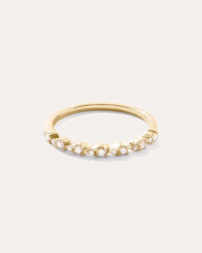 Yellow Gold 14K Gold Pear Diamond Half Eternity Band