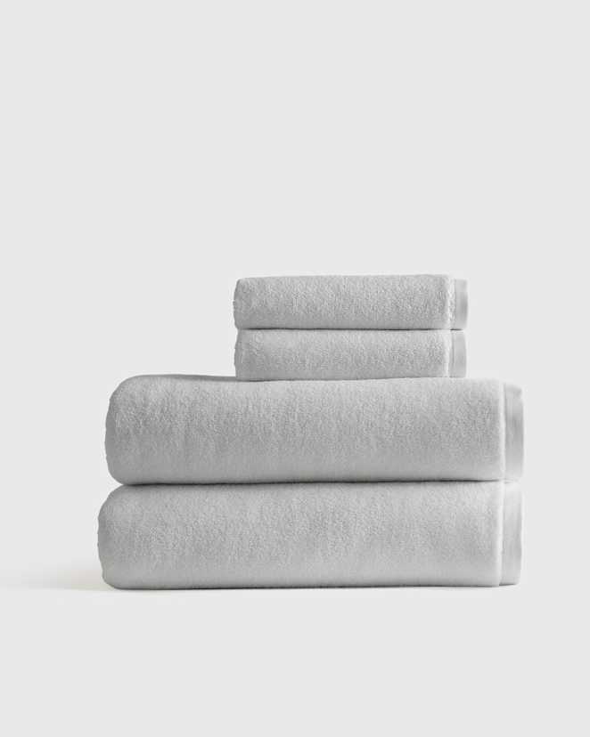 Light Grey Plush Organic Turkish Cotton Bath Sheet Bundle (4 pieces)