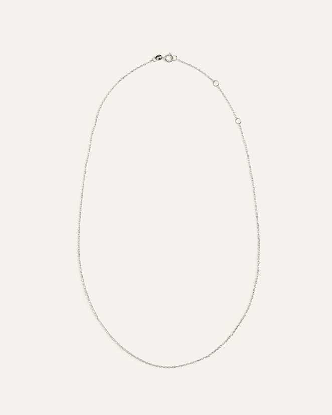 White Gold 10K Gold Delicate Cable Chain Necklace