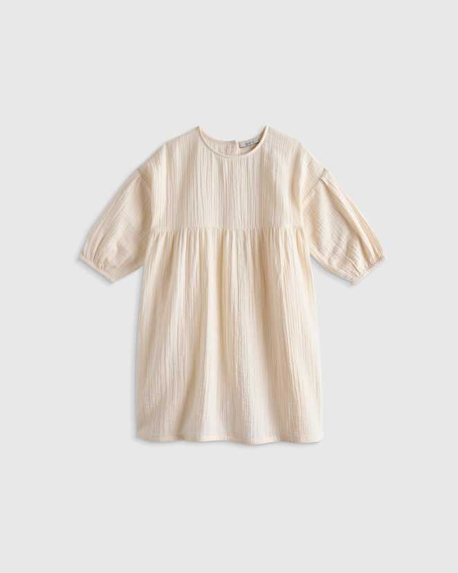 Vintage Cream 100% Organic Cotton Gauze Dress