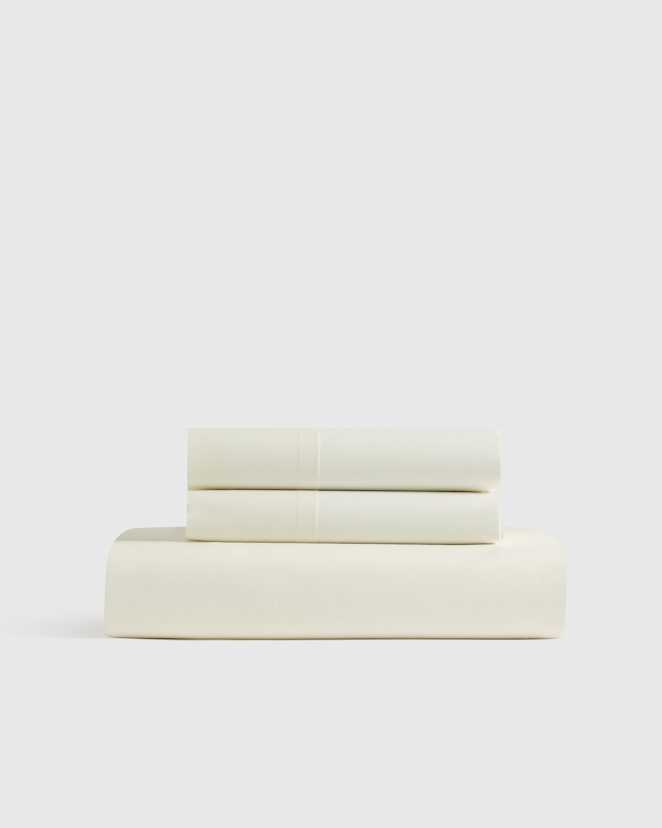 Ivory Organic Crisp & Smooth Cotton Fitted Sheet Set