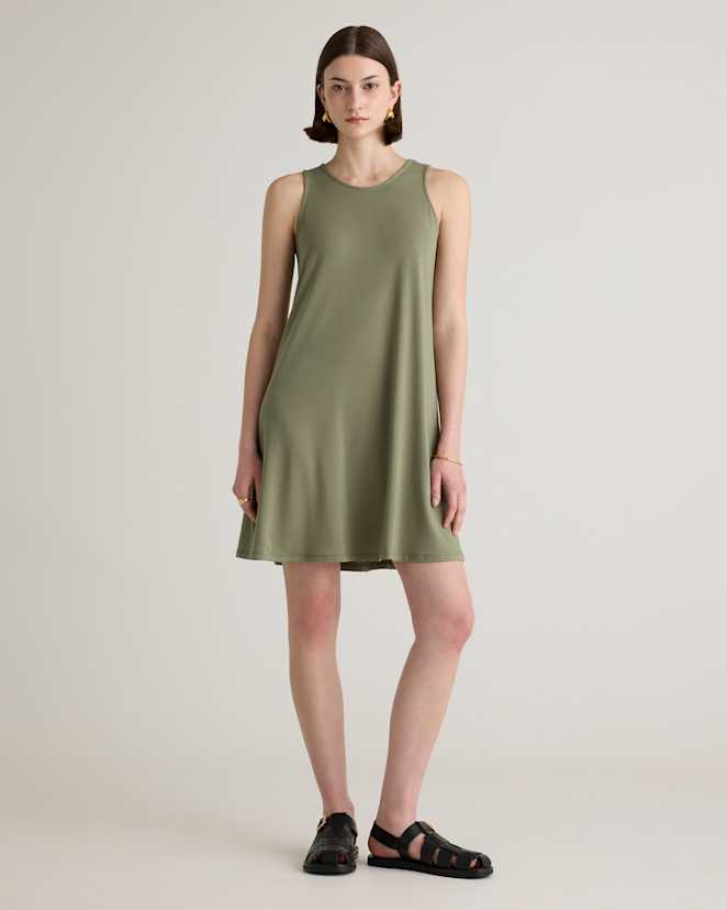 Sage Tencel Jersey Mini Swing Dress