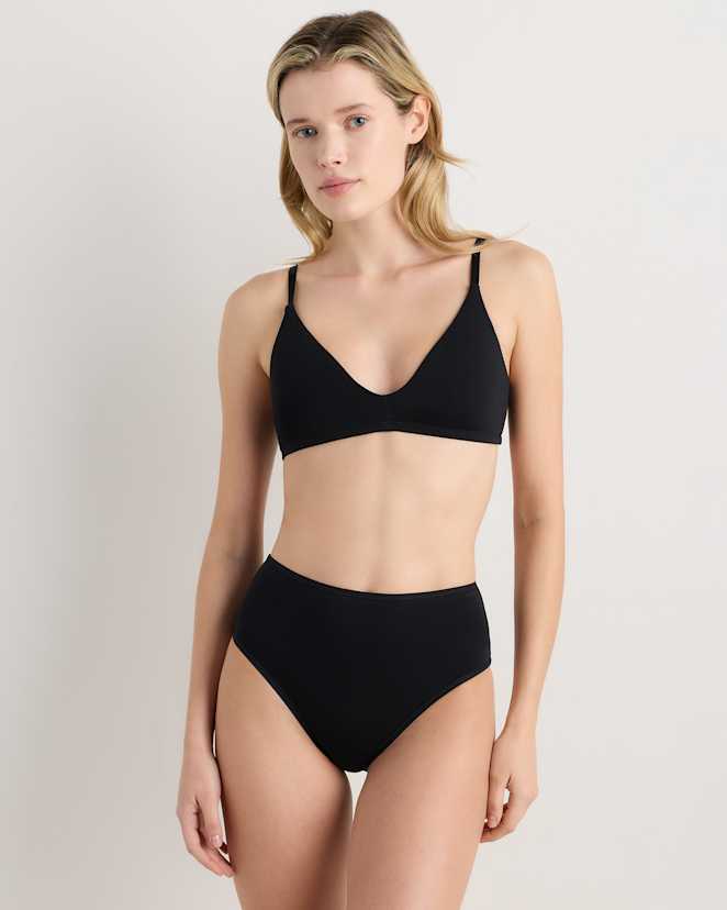 Black Organic Cotton High-Waisted Brief (6-Pack)
