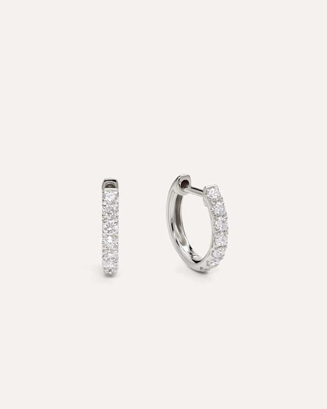 White Gold 14K Gold Lab Grown Diamond Huggies