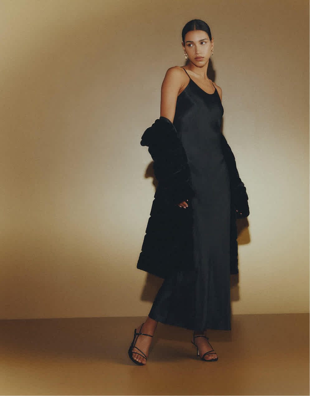 Black 100% Washable Silk Maxi Slip Dress