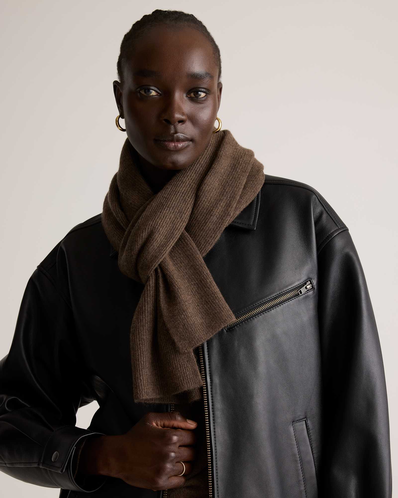 brown Mongolian Cashmere Scarf