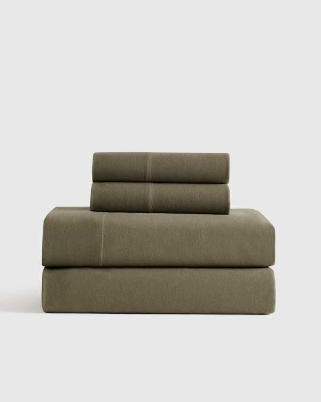 Dusty Olive Organic Jersey Sheet Set