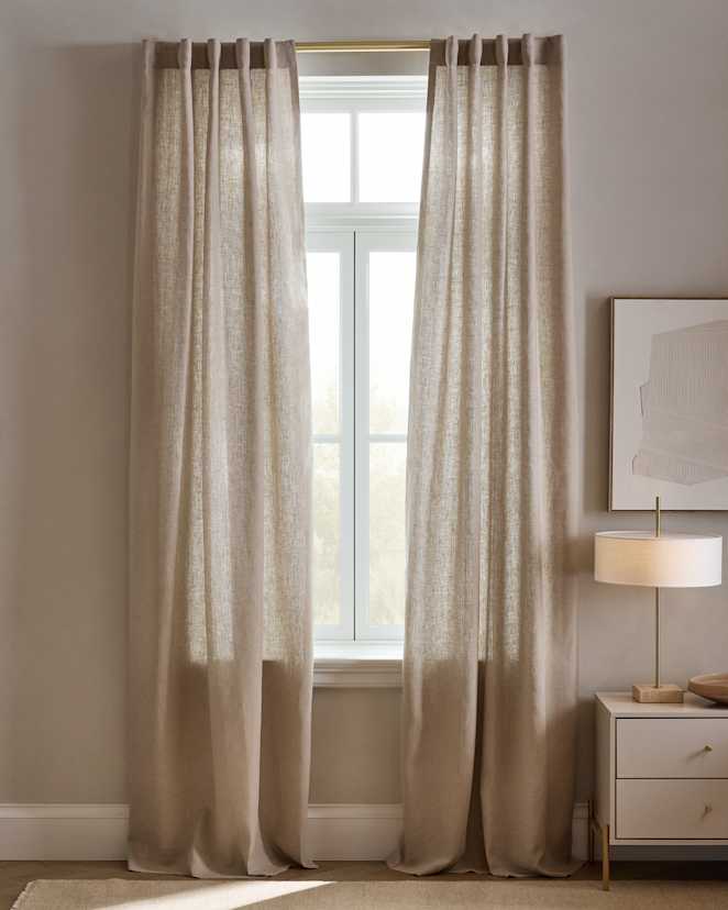 Dark Flax European Linen Curtain