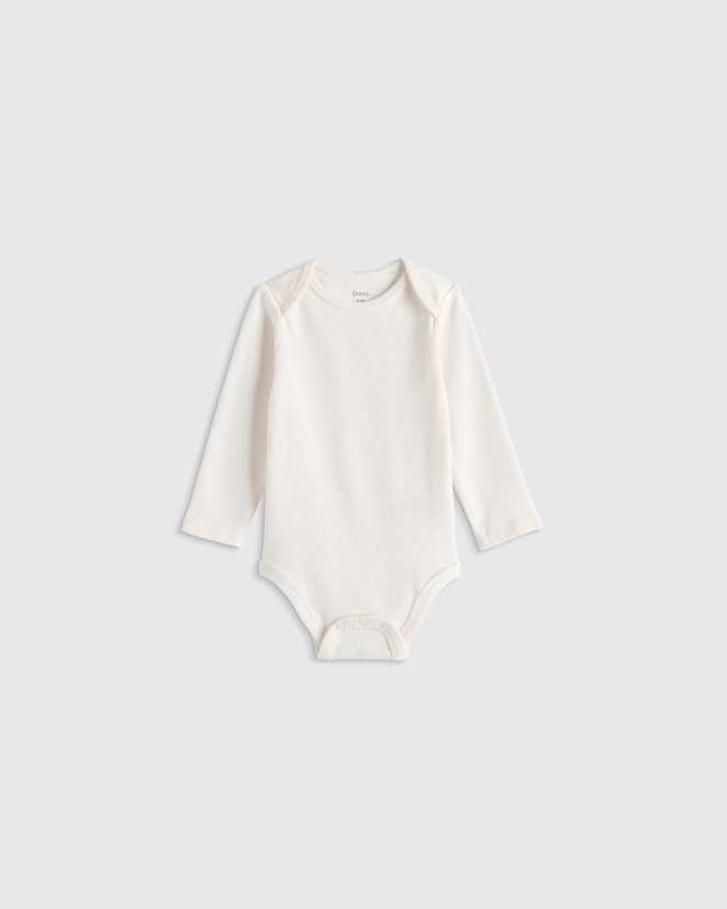 White 100% Organic Cotton Long Sleeve Bodysuit