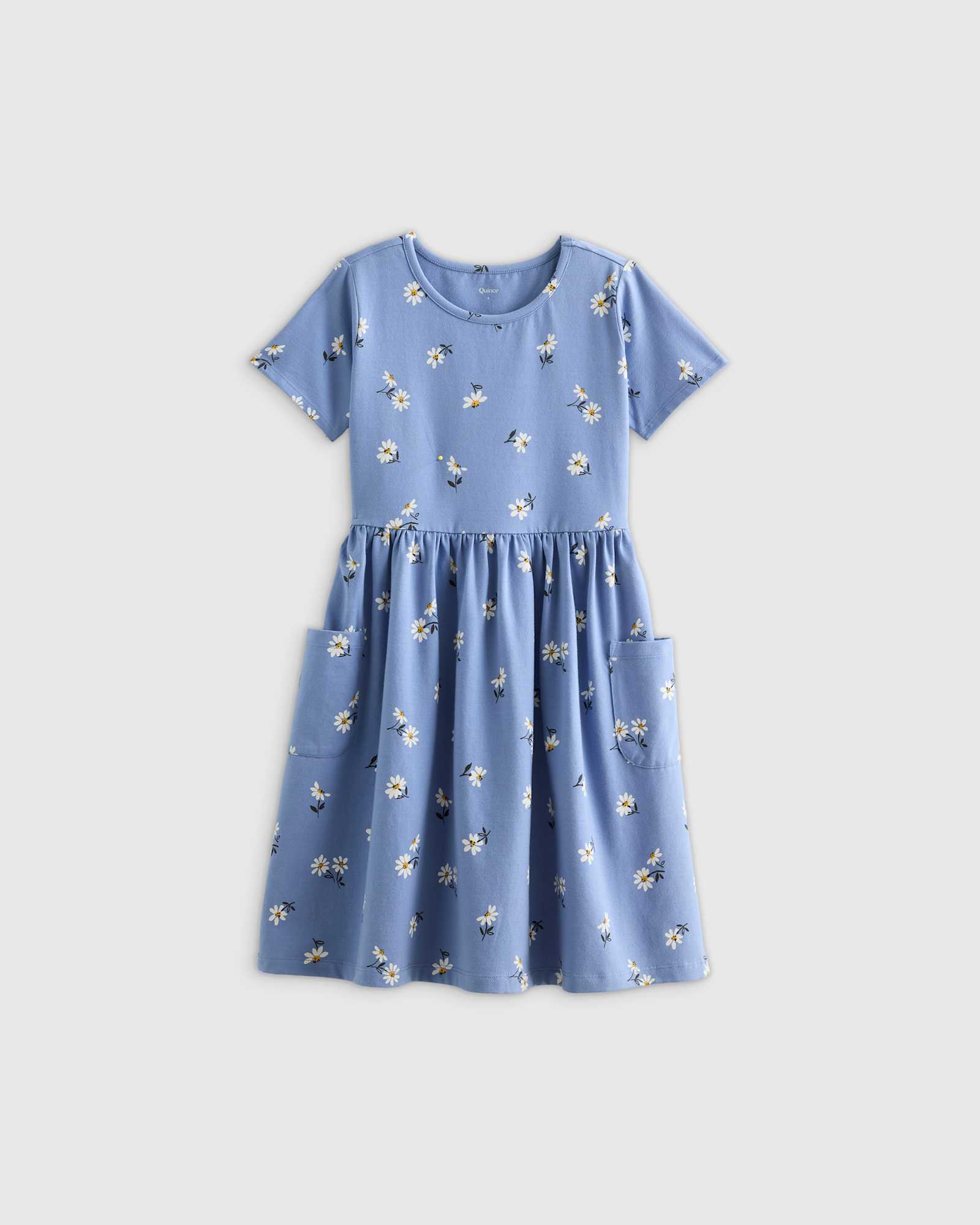 blue-daisy Organic Cotton Fit and Flare Pocket Dress