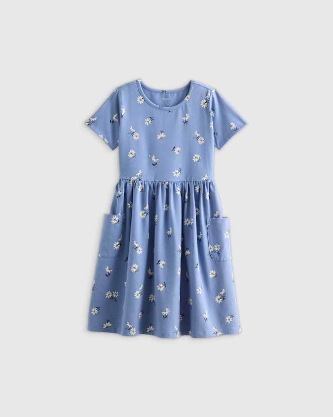 Blue Daisy Organic Cotton Fit and Flare Pocket Dress