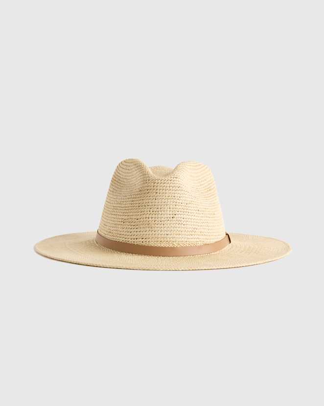 Natural Toquilla Straw Crochet Fedora