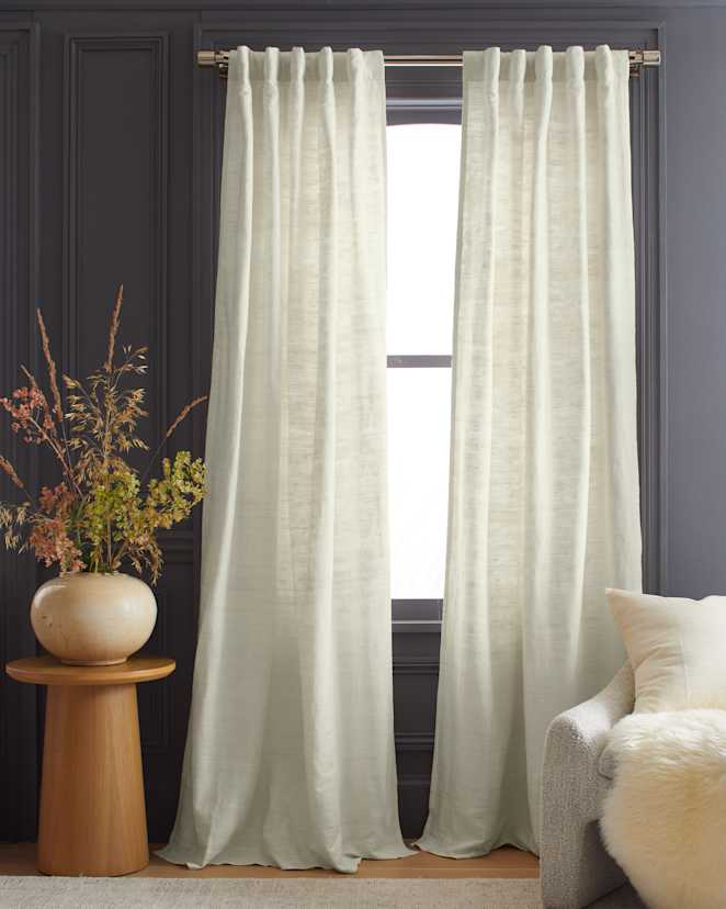 Ivory Raw Silk Curtain