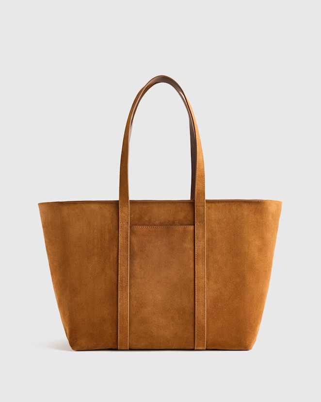 Whiskey Italian Suede Everyday Tote