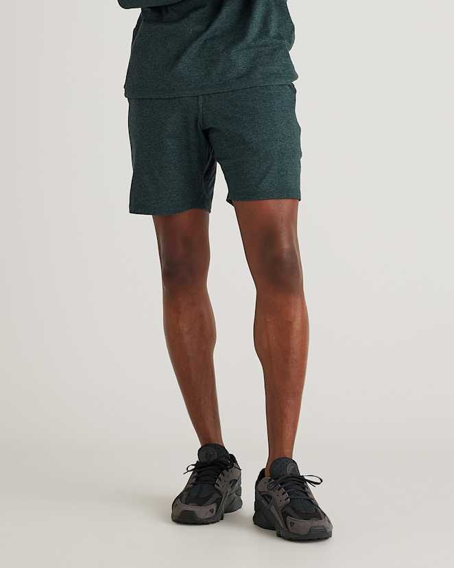 Heather Green Flowknit Performance Shorts - 7.5"
