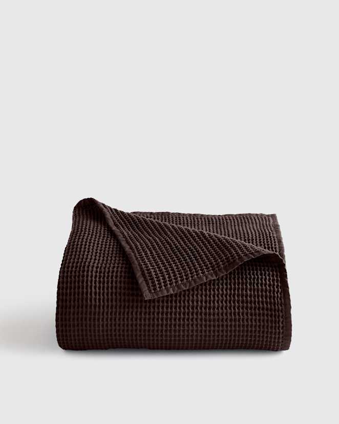 Espresso Organic Waffle Bed Blanket