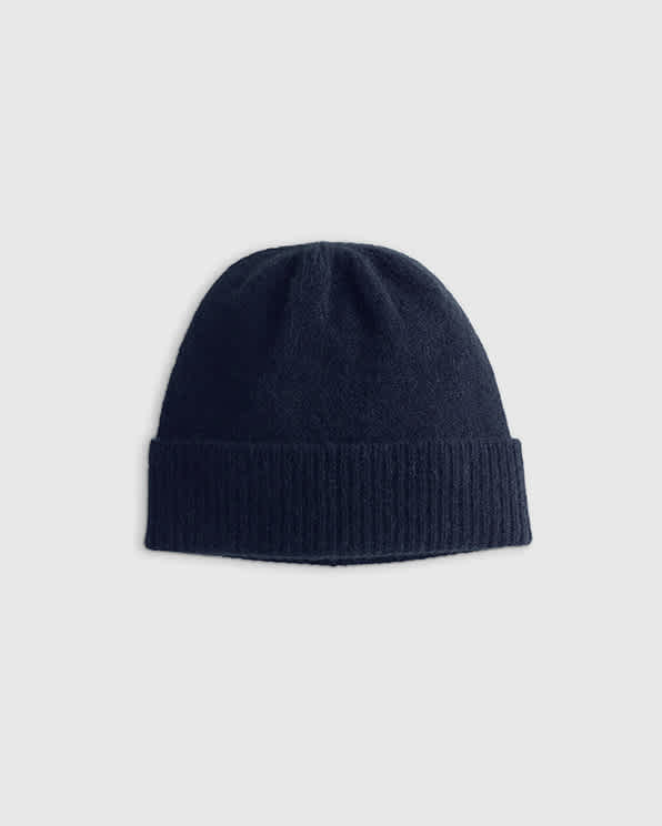 True Navy Washable Cashmere Beanie