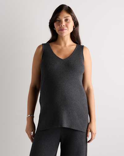 Cotton Cashmere Maternity and Nursing V-Neck Tank