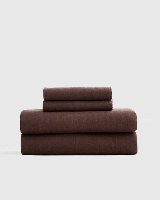 Espresso Ensemble de draps en lin européen