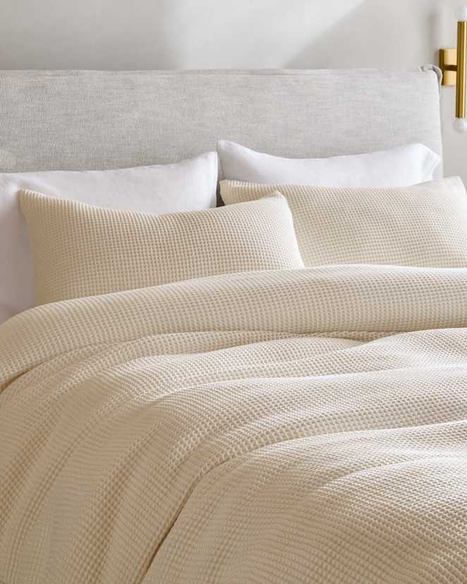 Undyed Organic Waffle Sham Set