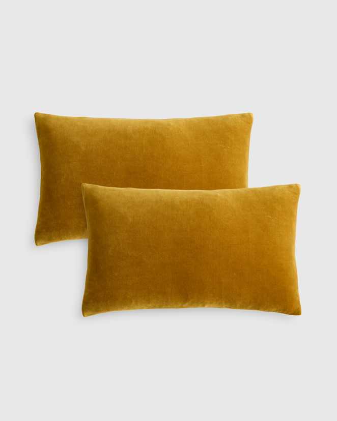 Marigold Classic Cotton Velvet Pillow Cover (Set of 2)