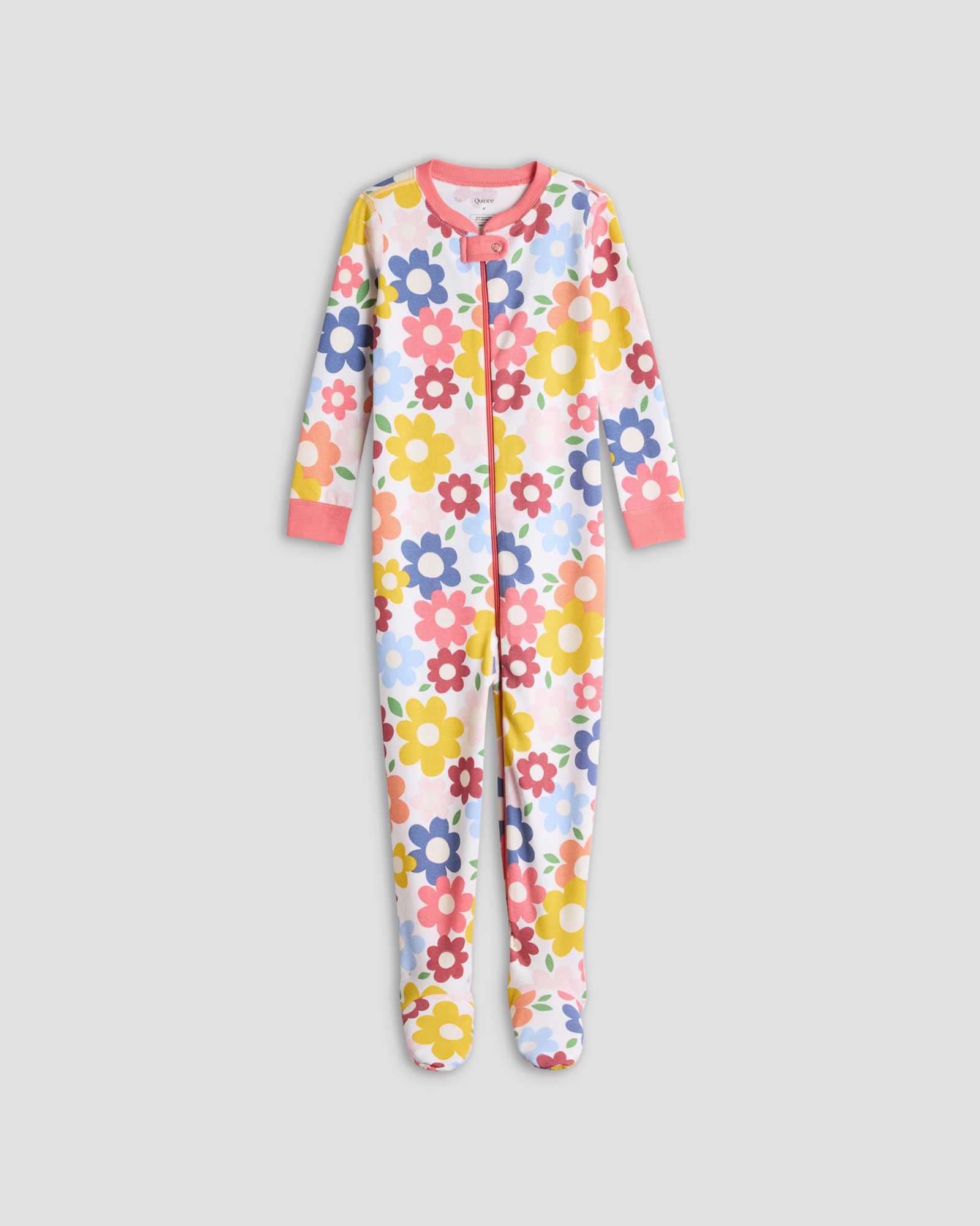 pop-floral 100% Organic Cotton Footie Pajama