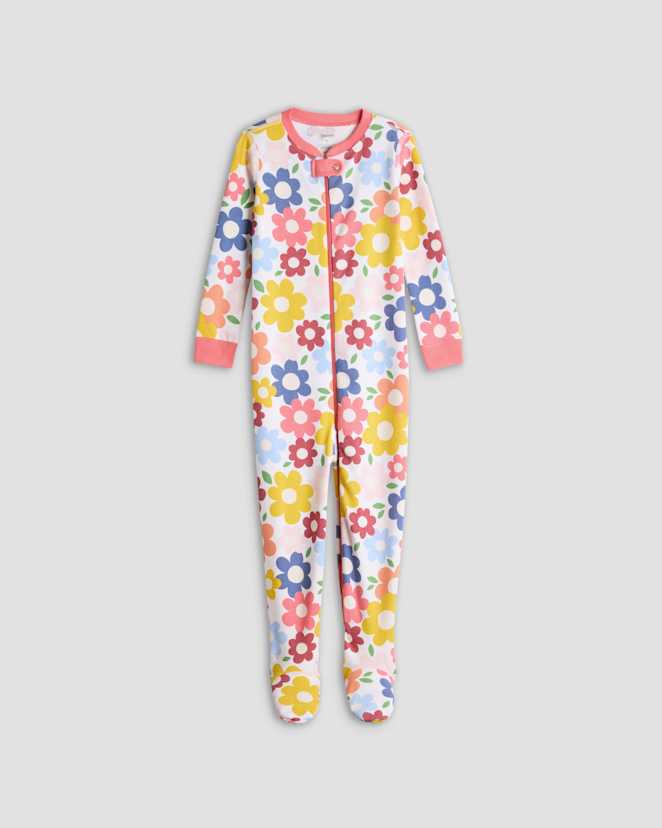Pop Floral 100% Organic Cotton Footie Pajama