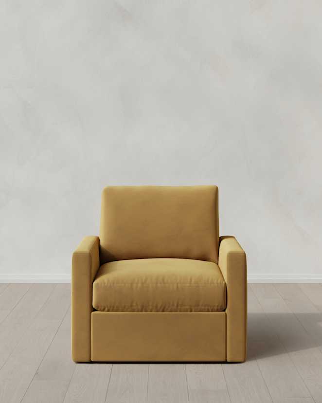 Caramel Brennan Swivel Chair in Performance Velvet